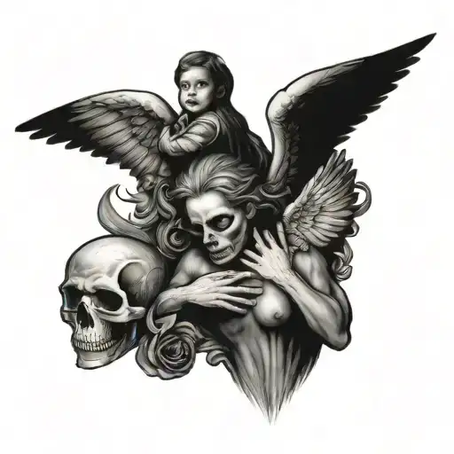 Angel Holding Skull