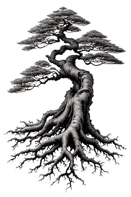 Bonsai Tree With Roots