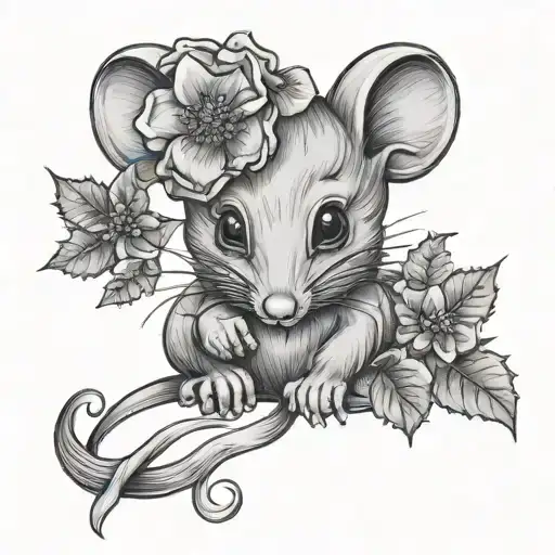 Flower Christmas Baby Mouse