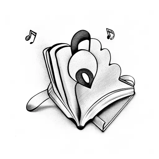 A Heart-shaped Music Note Surrounded By Open Books