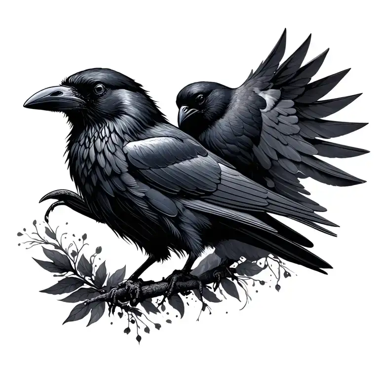 Raven And Dove Mirrored