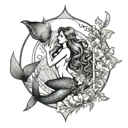 Tarot Card With A Mermaid