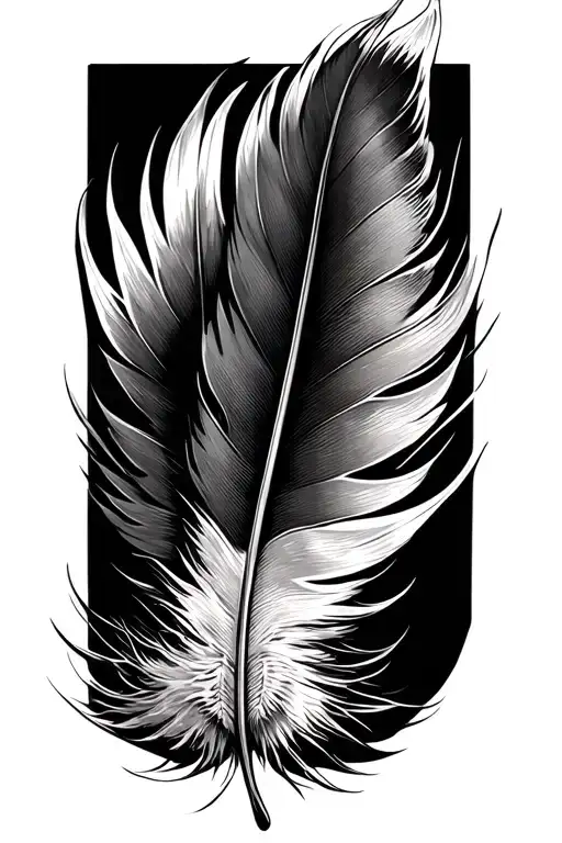 Feather With Bird Flying