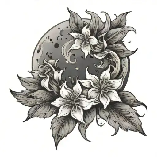 Moon And Sampaguita Flower Forming