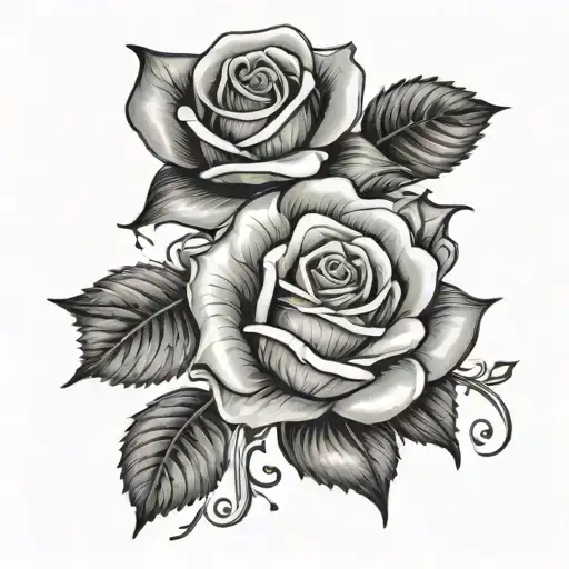 Rose With Florida Written In Horisontal As The Stem