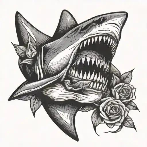 Shark Teeth With Rose
