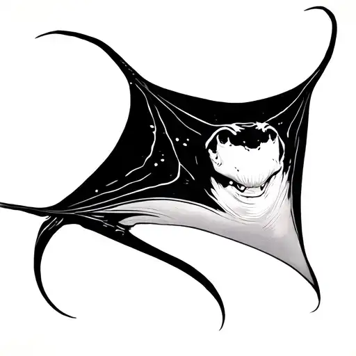 Manta Ray Black Line Work