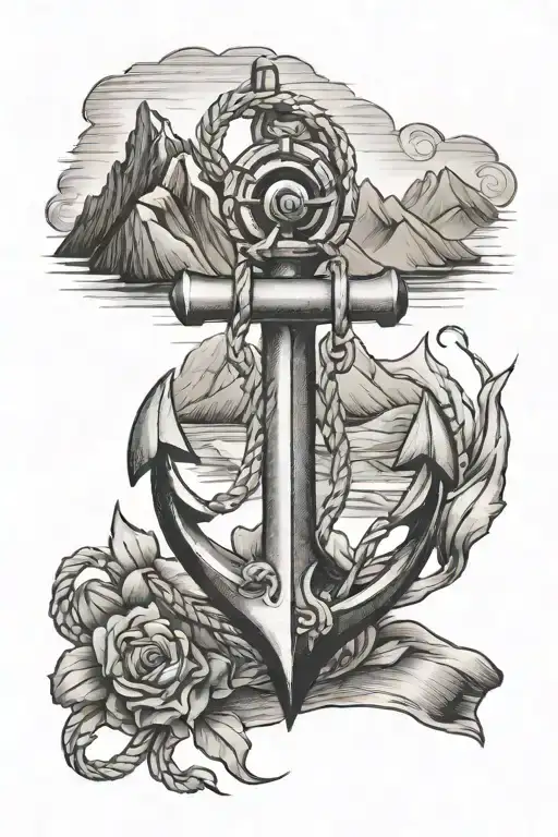 Anchor With Mountains