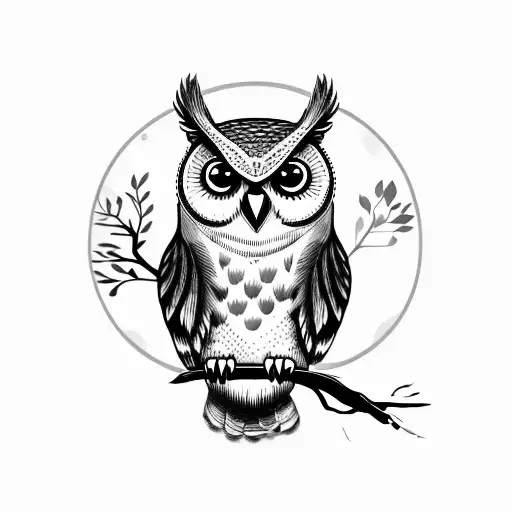 Owl On Branch