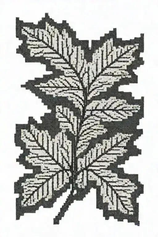 Cross Stitch Oak Leaf