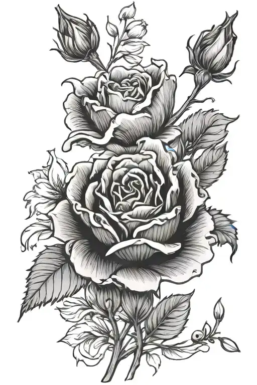 Rose Carnation Snow Drop Honeysuckle