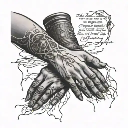 Adams Creation Hands With Bible Quote And Lightening Coming Down Behind Quote And The Hands