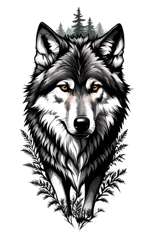 Wild Wolf Forest Scene