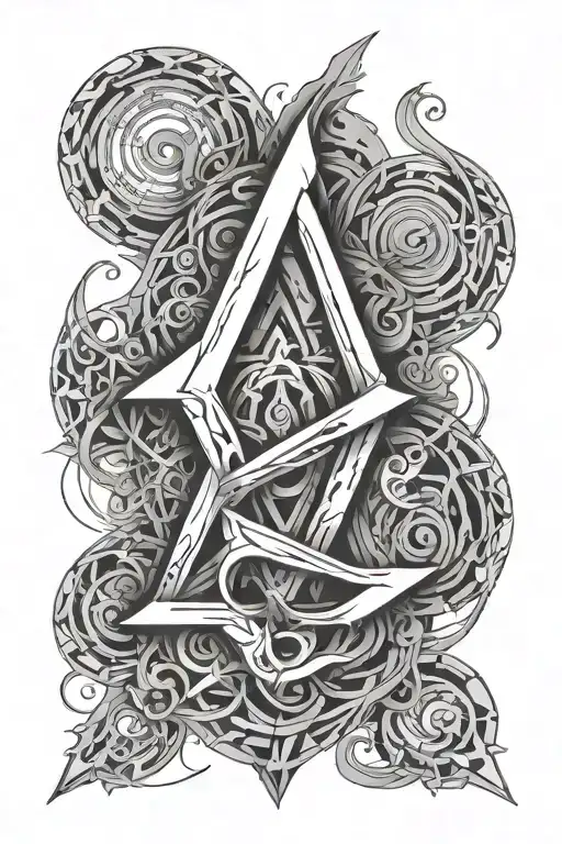 Cybersigilism Abstract Fine Lines With The Letter V Hidden