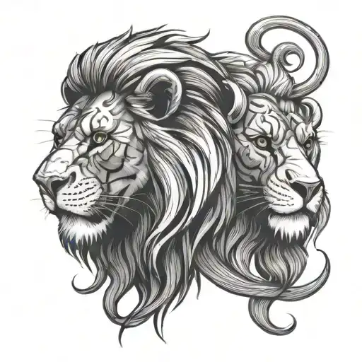 Lion And Monkey Hugging Each Other