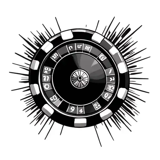 Roulette Chip Stamp Type Tattoo Like