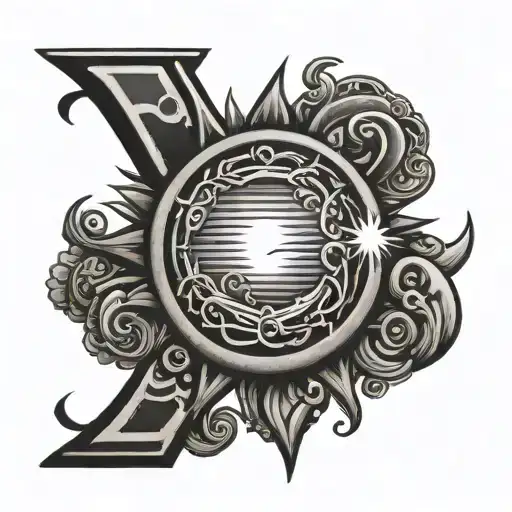 Sun Rising And Letters E And K