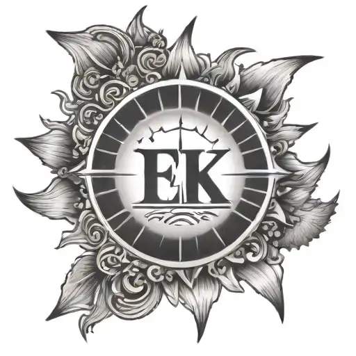 Sun Rising And Letters E And K