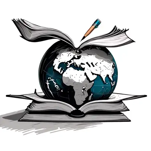 Skin Of Globe Peeling Back To Reveal A Book Underneath With Pencil Writing Into Book