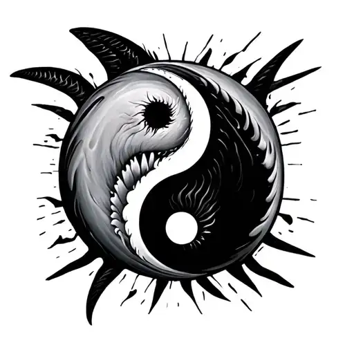 Shark Yin And Yang Symbol Merging