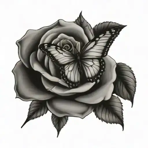Rose And Butterfly