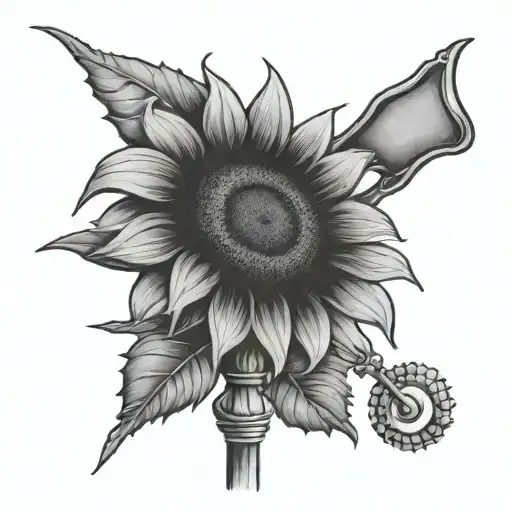 Weather Vane And Sunflower
