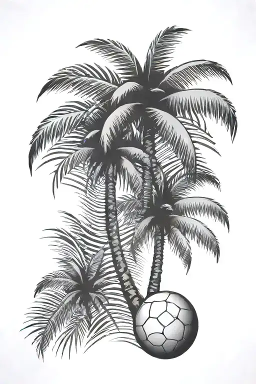 Palm Tree With The Pattern Being Hobbys Of Mine Such As Soccer And Basketball