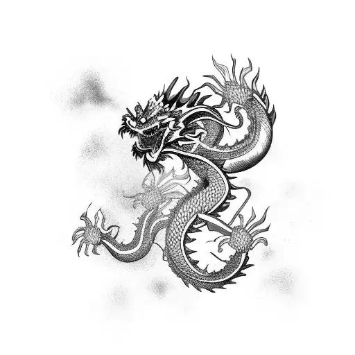 Chinese Dragon Brush Stroke Polska