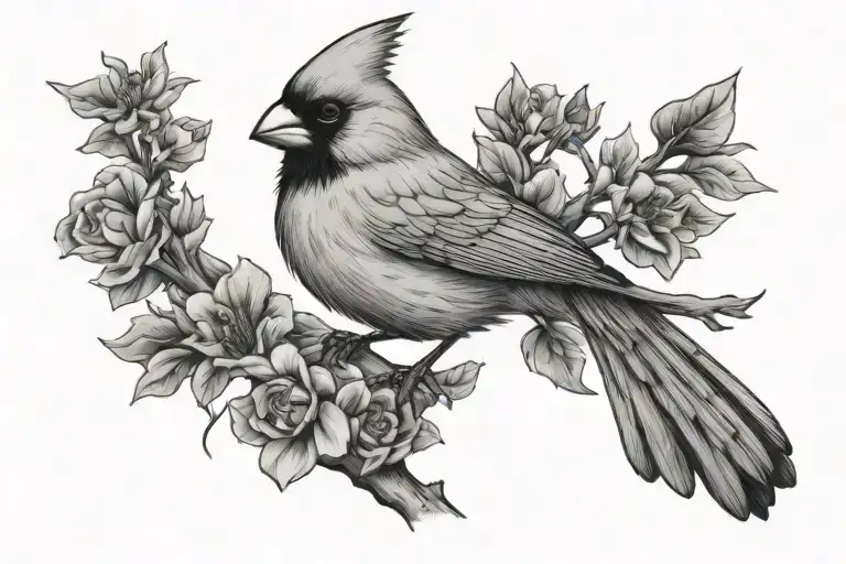 Cardinal Bird Half Dead For Throat