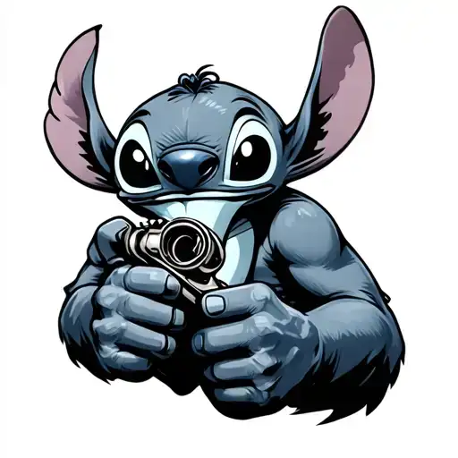 Stitch Holding Tattoo Gun Writing Amara