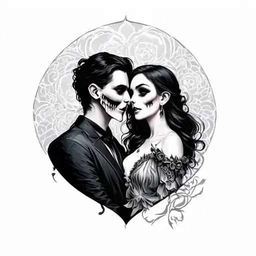 Matching Dark Creepy Couple