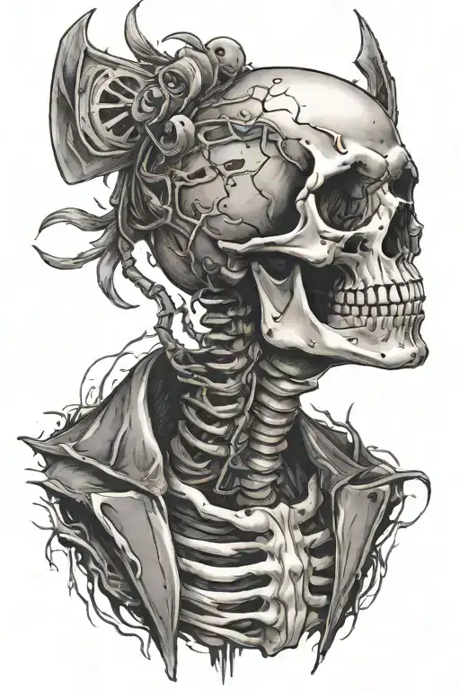 The Skeleton Peels Off Its Skin And Peeks Out