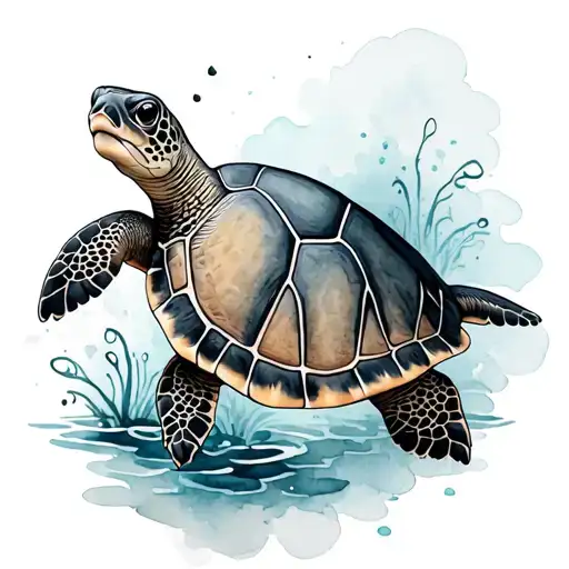 Watercolor Sea Turtle