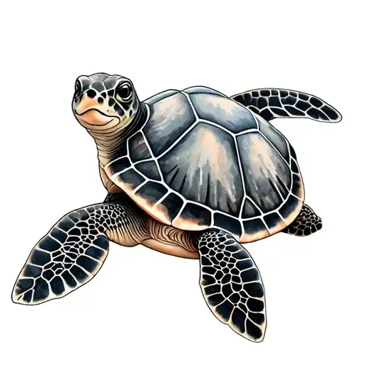 Watercolor Sea Turtle Cute