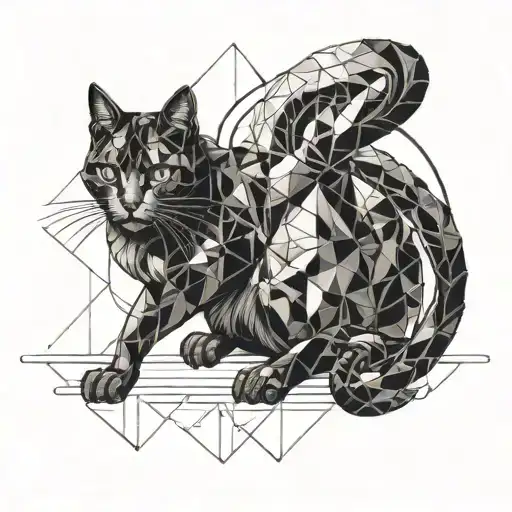Black Cat Renaissance Geometric Art