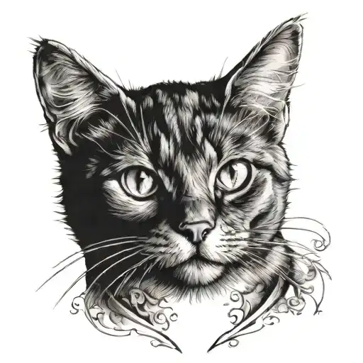 Black Cat Renaissance Portrait