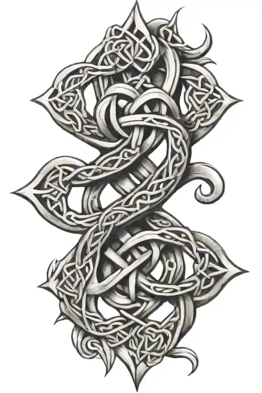 Celtic Love Knot Design Incorporating Elements