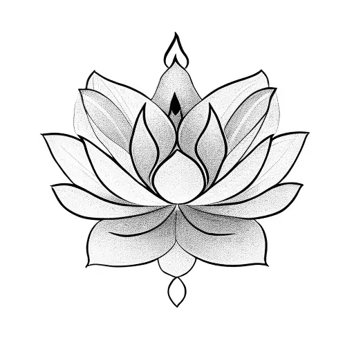 Small Lotus Tattoo With Minimal Lines
