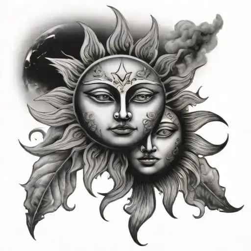 Sun And Moon Facing Off