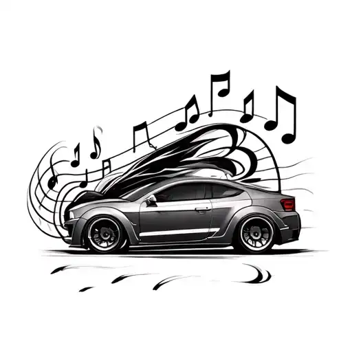 Car Turbo Morphed Into A Music Note