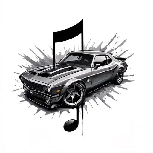 Car Turbo Morphed Into A Music Note