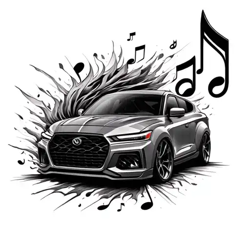Car Turbo Morphed Into A Music Note Transforming