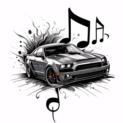 Music Note Turning Into A Car Turbo