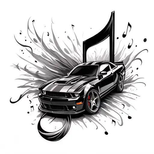 Music Note Turning Into A Car Turbo