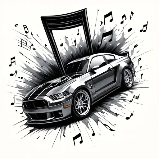 Music Note Turning Into A Car Turbo