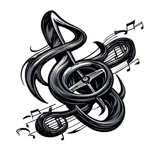 Music Note Turning Into A Car Turbo