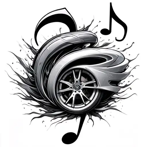 Car Turbo Morphing Into A Music Note