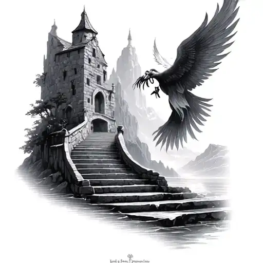 Holy River That Meets Stairway Leading To Heaven