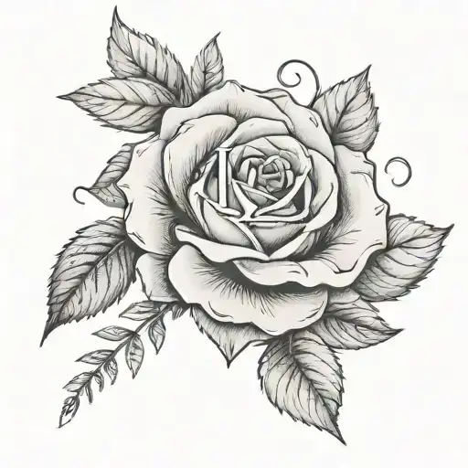 Roman Numerals And Rose