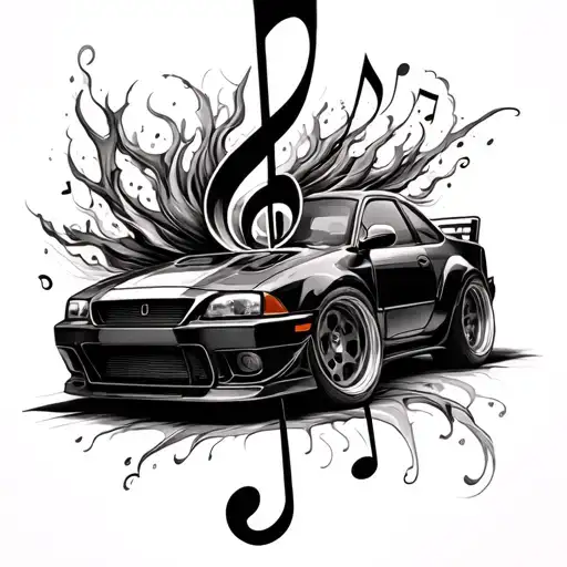 Car Turbo Morphing Into A Music Note
